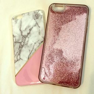 iPhone 6s Plus Glitter and Marble Plastic Cases